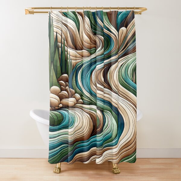 Item preview, Emerald River Flow: Luxurious Nature-Inspired Wavy Patterns for Eco-Chic designed and sold by toobel.