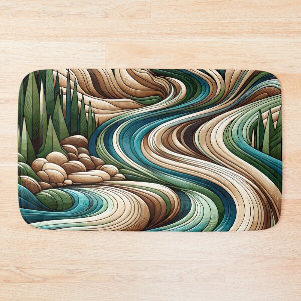 Item preview, Emerald River Flow: Luxurious Nature-Inspired Wavy Patterns for Eco-Chic designed and sold by toobel.