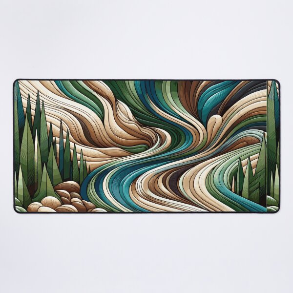 Item preview, Emerald River Flow: Luxurious Nature-Inspired Wavy Patterns for Eco-Chic designed and sold by toobel.