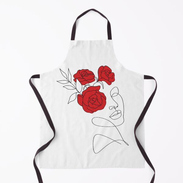 Item preview, Line Art - Woman Face With Red Flowers designed and sold by karsad.