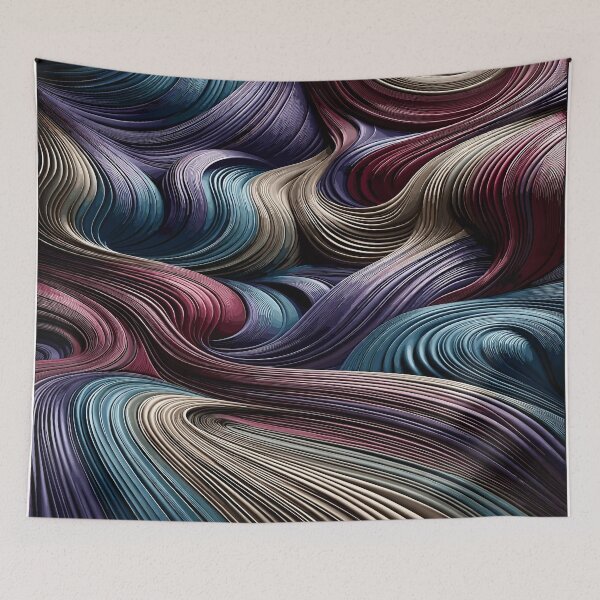 Item preview, Elegant Infinity Ribbons: Sophisticated Plum and Sapphire Flowing Lines Pattern designed and sold by toobel.