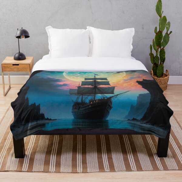 Artikelvorschau, Piratenschiff in der Lagune mit Riesenmond entworfen und verkauft von leftylee.