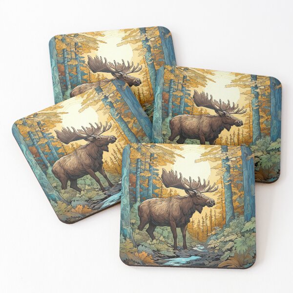 Item preview, Hokusai Moose in the forest 1 designed and sold by AstroRisq.