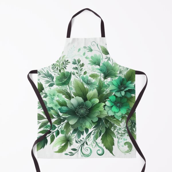 Item preview, green floral patterns, watercolor designed and sold by asbno19.