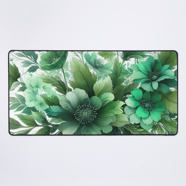 Item preview, green floral patterns, watercolor designed and sold by asbno19.