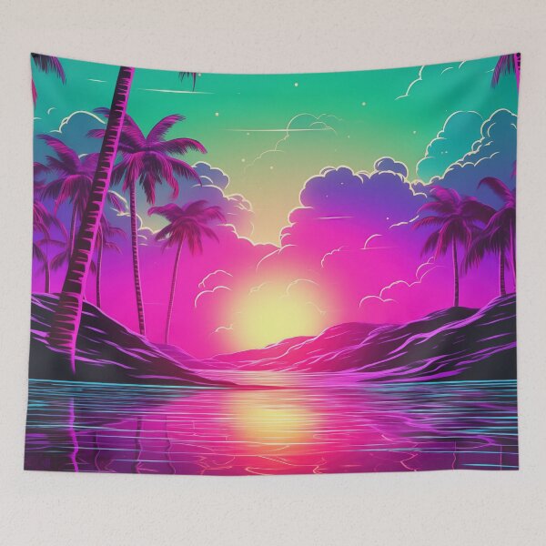 Item preview, Vivid Chromatic Symphony: Abstract Retrowave Fusion designed and sold by Mullet Monkey.