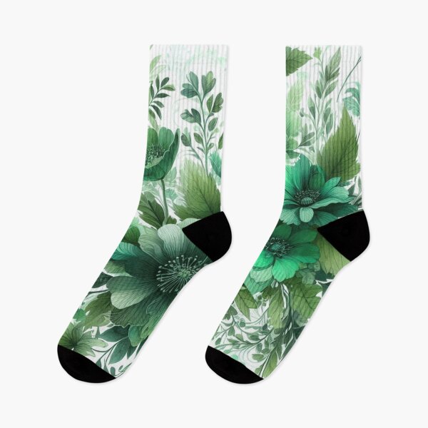 Item preview, green floral patterns, watercolor designed and sold by asbno19.