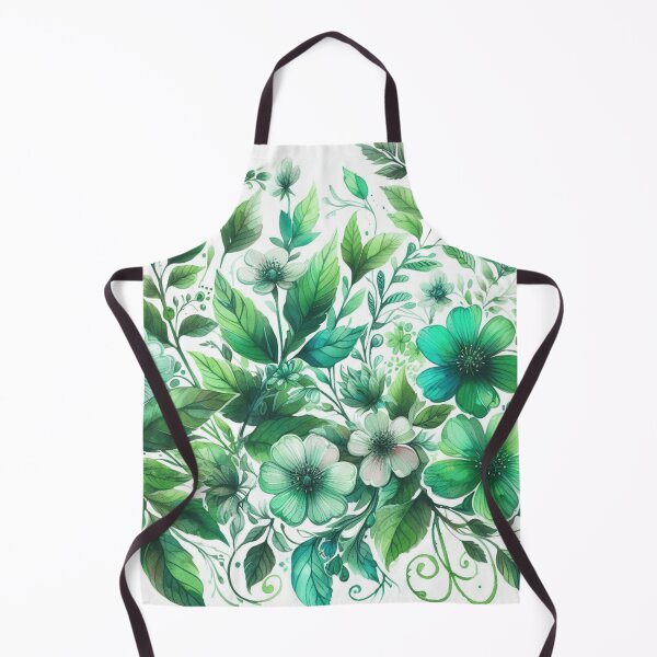 Item preview, green floral patterns, watercolor designed and sold by asbno19.
