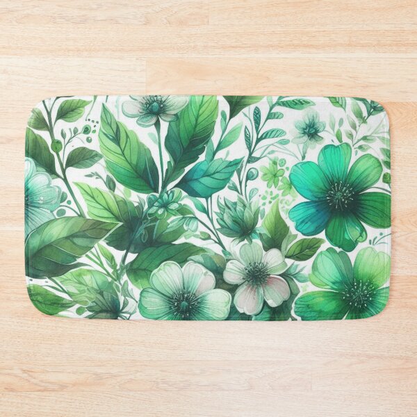 Item preview,  green floral patterns, watercolor designed and sold by asbno19.