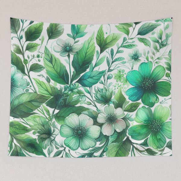 Item preview,  green floral patterns, watercolor designed and sold by asbno19.