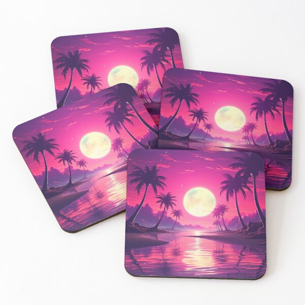 Item preview, Luminous Tropics Unveiled: A Synthwave Dreamscape of Neon Horizons designed and sold by Mullet Monkey.