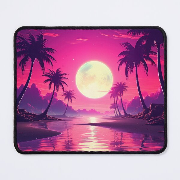 Item preview, Luminous Tropics Unveiled: A Synthwave Dreamscape of Neon Horizons designed and sold by Mullet Monkey.