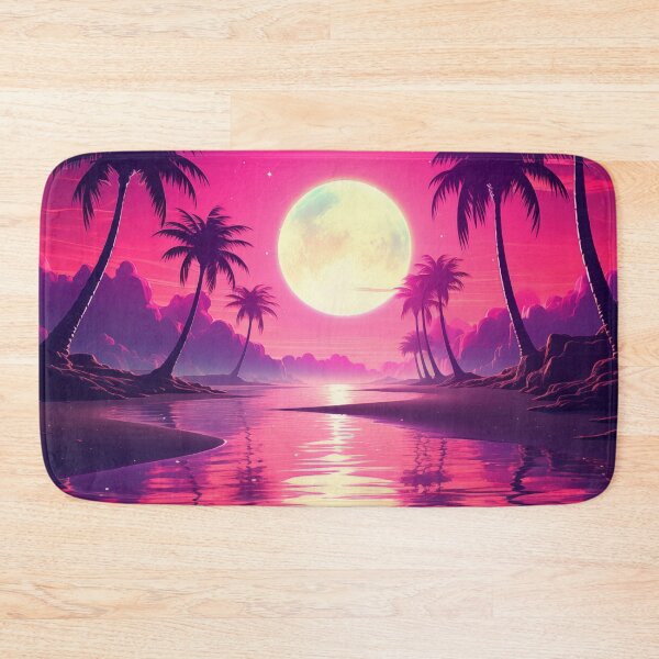 Item preview, Luminous Tropics Unveiled: A Synthwave Dreamscape of Neon Horizons designed and sold by Mullet Monkey.