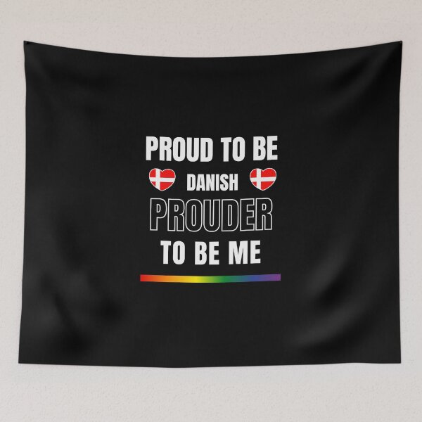 Item preview, LGBTQ Proud To Be Danish, Prouder To Be Me T-Shirt, Danish T-Shirt, Denmark Flag Tees, Rainbow Stripe T-Shirt, Sport Tees, Pride Tees, Denmark Flag Heart, designed and sold by PrideBeProud.