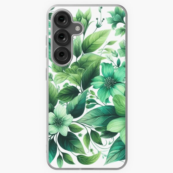 Aperçu de l'œuvre motifs floraux verts, aquarelle créée et vendue par asbno19.