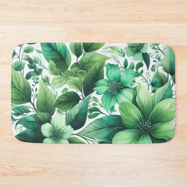 Item preview, green floral patterns, watercolor designed and sold by asbno19.