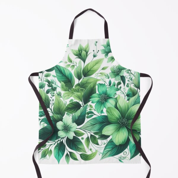 Item preview, green floral patterns, watercolor designed and sold by asbno19.
