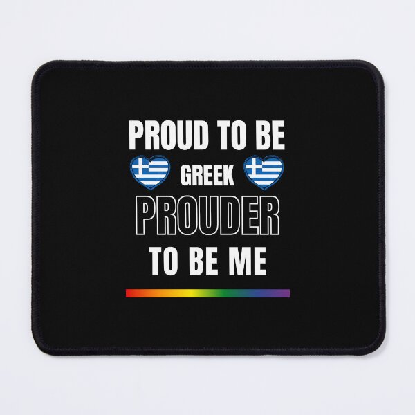Item preview, LGBTQ Proud To Be Greek, Prouder To Be Me T-Shirt, Greek T-Shirt, Greek Flag Tees, Rainbow Stripe T-Shirt, Sport Tees, Pride Tees, Greece Flag Heart, designed and sold by PrideBeProud.