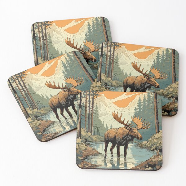Item preview, Hokusai Moose in the forest 3 designed and sold by AstroRisq.