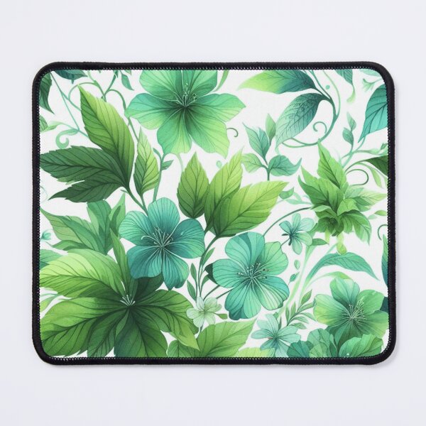 Item preview, green floral patterns, watercolor designed and sold by asbno19.