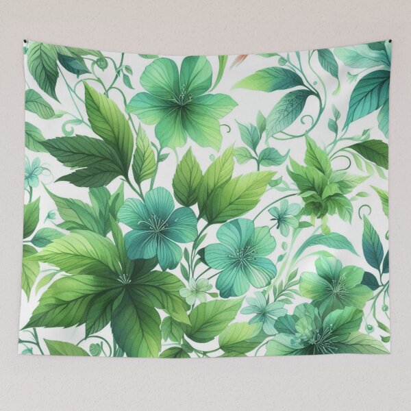 Item preview, green floral patterns, watercolor designed and sold by asbno19.