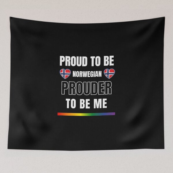 Item preview, LGBTQ Proud To Be Norwegian, Prouder To Be Me T-Shirt, Norwegian T-Shirt, Norwegian Flag Tees, Rainbow Stripe T-Shirt, Sport Tees, Pride Tees, Norway Flag Heart, designed and sold by PrideBeProud.