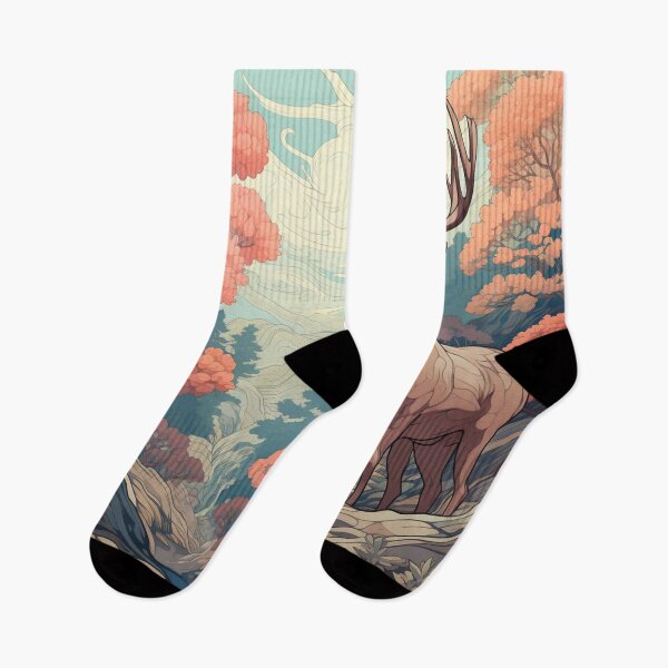 Item preview, Hokusai Stag in the forest 4 designed and sold by AstroRisq.