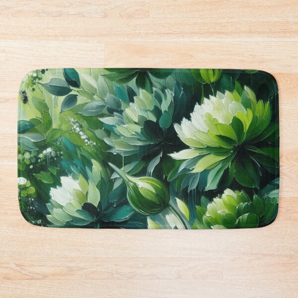 Item preview, green floral patterns, watercolor designed and sold by asbno19.