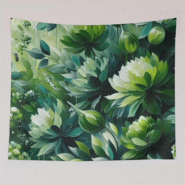 Item preview, green floral patterns, watercolor designed and sold by asbno19.