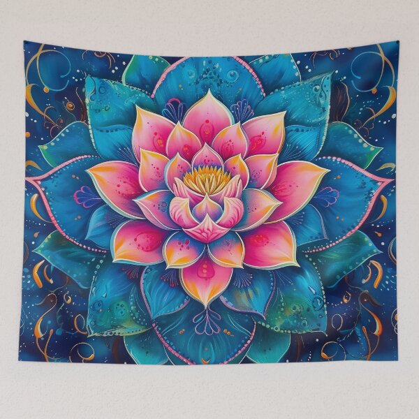 Item preview, Blue and pink Lotus Mandala  designed and sold by TeeARTHY.