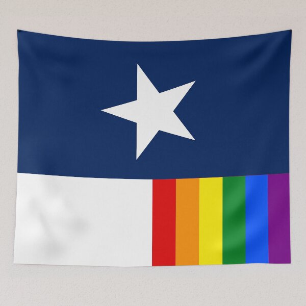 Item preview, Vertical Texas State LGBTQ Rainbow Pride Flag designed and sold by WokeBespoke.