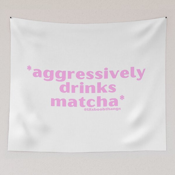 Item preview, Aggressively drinks matcha. v1, pink | by @lilsboobthangs designed and sold by lilsboobthangs.