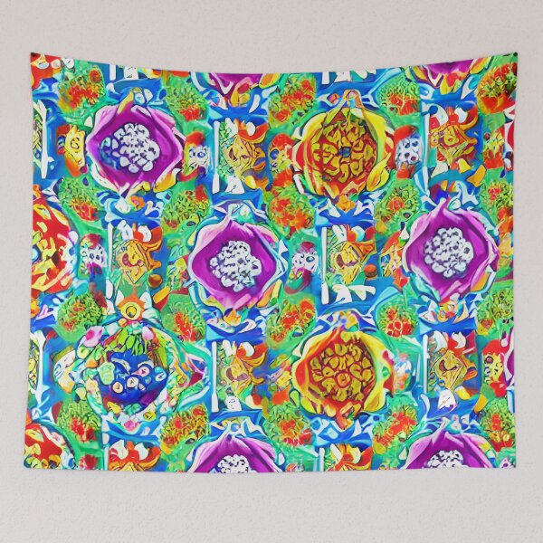 Item preview, Vibrant multi-colored flower patterns designed and sold by Astralia.