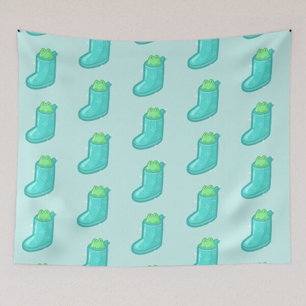 Item preview, Frog in rain boot - cyan  designed and sold by FlowMinnow.