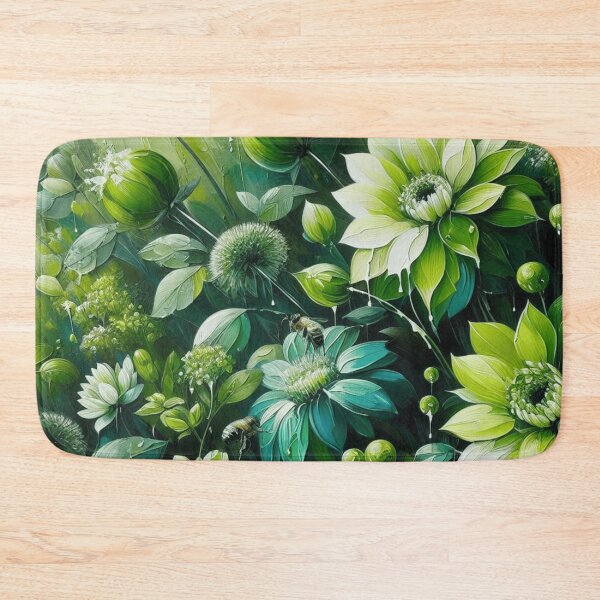Item preview, green floral patterns, watercolor designed and sold by asbno19.