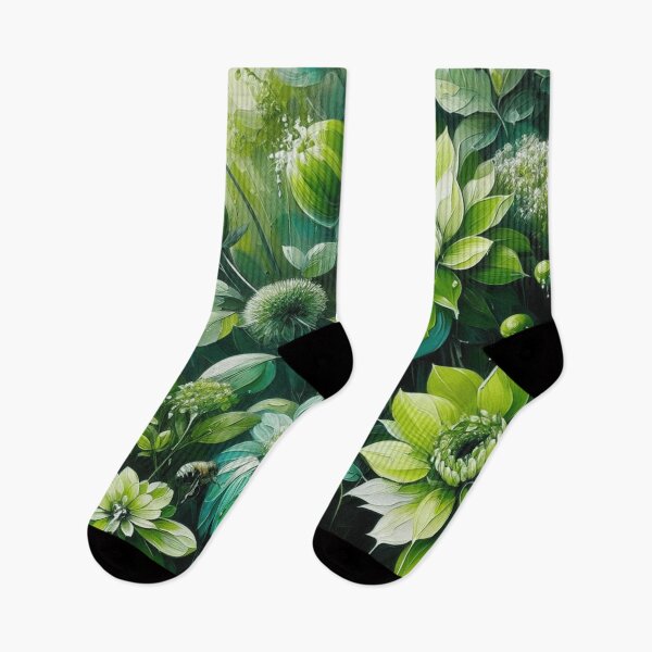 Item preview, green floral patterns, watercolor designed and sold by asbno19.