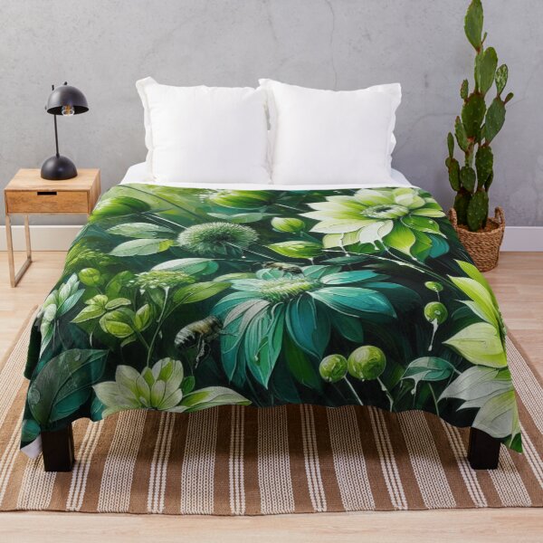 Item preview, green floral patterns, watercolor designed and sold by asbno19.