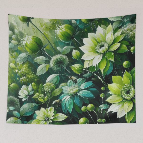 Item preview, green floral patterns, watercolor designed and sold by asbno19.