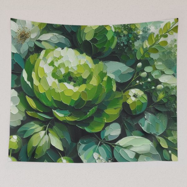 Item preview, green floral patterns, watercolor designed and sold by asbno19.