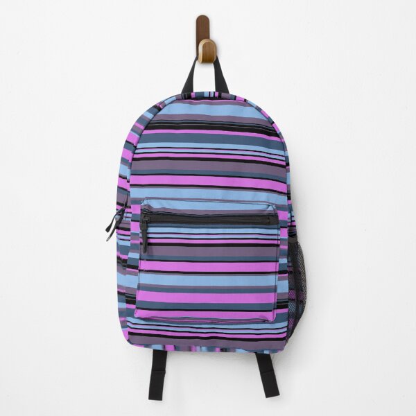 Item preview, Blue & Purple Horizontal Stripes Forever Seamless Black Pattern designed and sold by Alchemy-A-La-G.