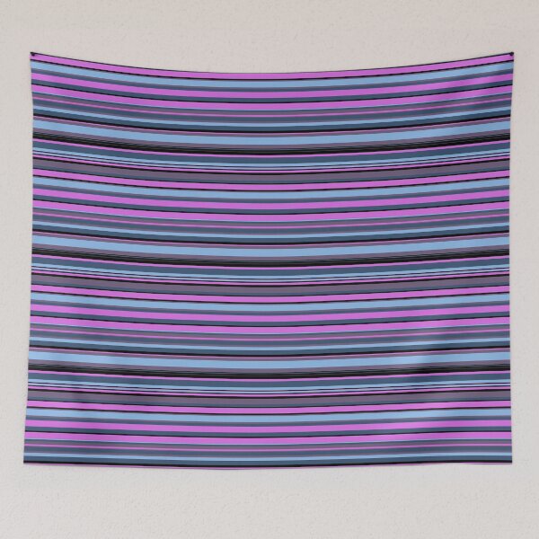 Item preview, Blue & Purple Horizontal Stripes Forever Seamless Black Pattern designed and sold by Alchemy-A-La-G.