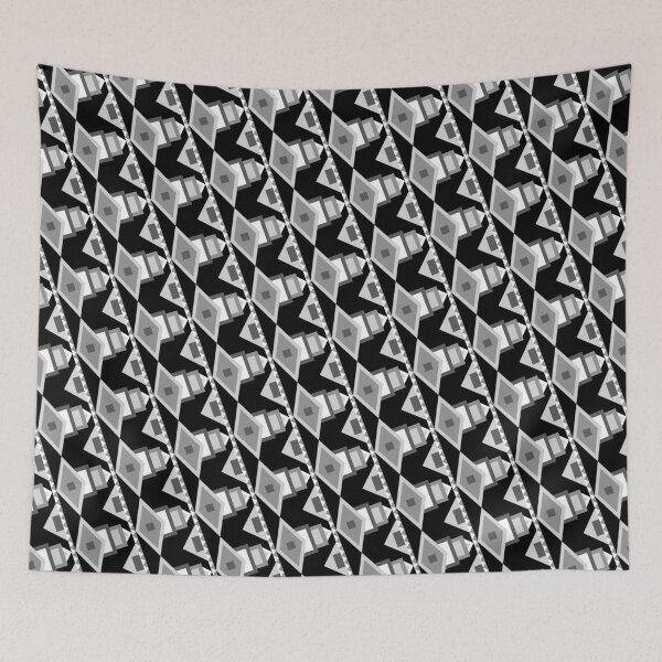 Item preview, Grey and Black Moroccan Geometric Symbol Forever Seamless Pattern designed and sold by Alchemy-A-La-G.