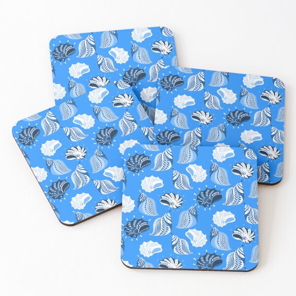 Item preview, blue sea shells beach ocean designed and sold by Gossip Rag.