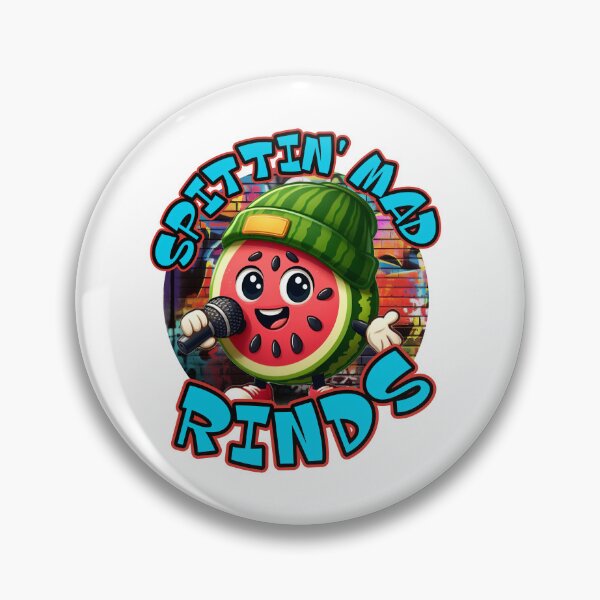 Artikelvorschau, Spittin' Mad Rinds Watermelon Rapper Food Pun Lustige Sommerfrucht entworfen und verkauft von DPlumDesign.