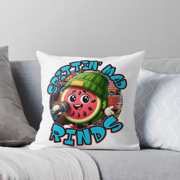Item preview, Spittin' Mad Rinds Watermelon Rapper Food Pun Funny Summer Fruit designed and sold by DPlumDesign.
