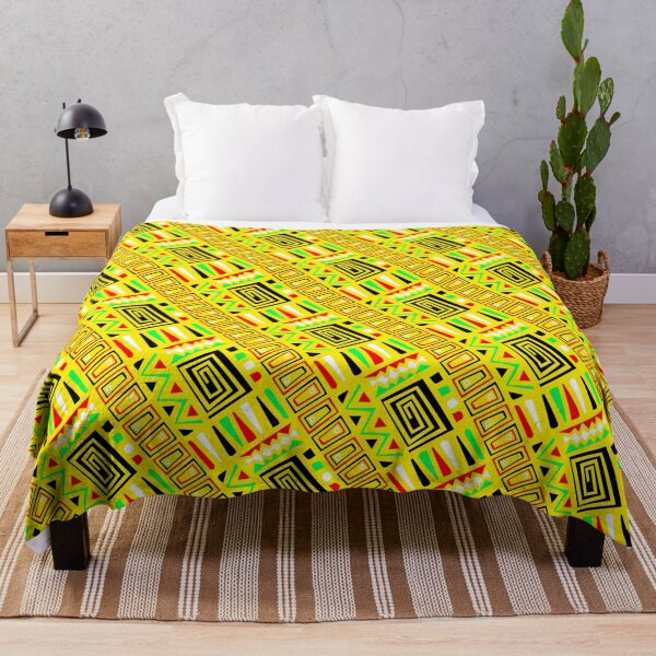 Item preview, Rasta Inspired Tribal Symbol Yellow Forever Seamless Pattern designed and sold by Alchemy-A-La-G.