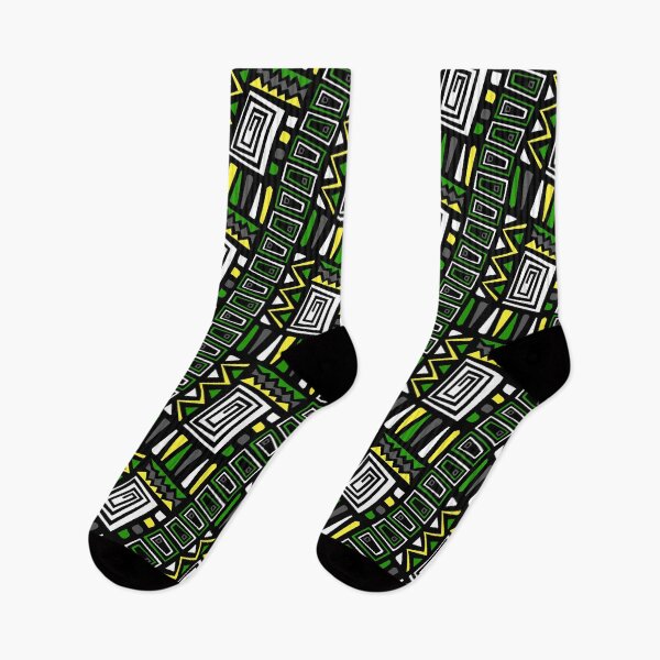 Item preview, Jamaican Inspired Tribal Symbol Green Forever Seamless Pattern designed and sold by Alchemy-A-La-G.