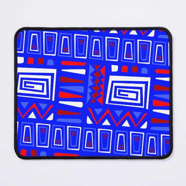 Item preview, Flag Inspired Tribal Symbol Blue Forever Seamless Pattern designed and sold by Alchemy-A-La-G.