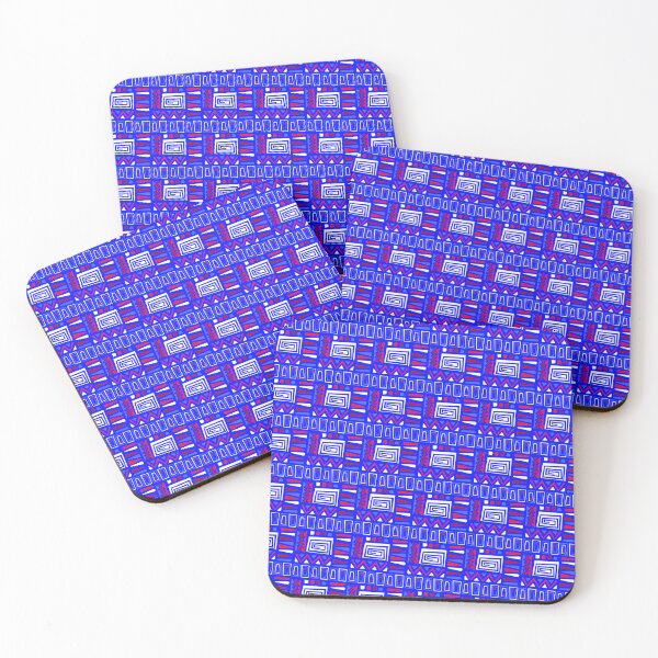 Item preview, Flag Inspired Tribal Symbol Blue Forever Seamless Pattern designed and sold by Alchemy-A-La-G.