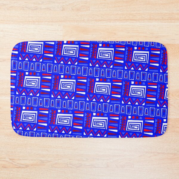 Item preview, Flag Inspired Tribal Symbol Blue Forever Seamless Pattern designed and sold by Alchemy-A-La-G.
